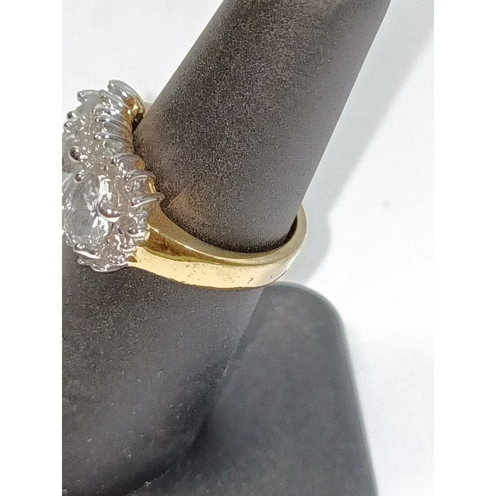 Cubic Zirconia Cluster Gold Tone Women's Ring Size 5.75